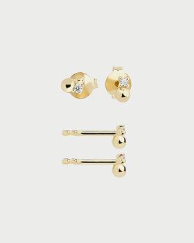BEADS STUDS EARRINGS GOLD