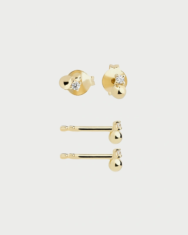 BEADS STUDS EARRINGS GOLD