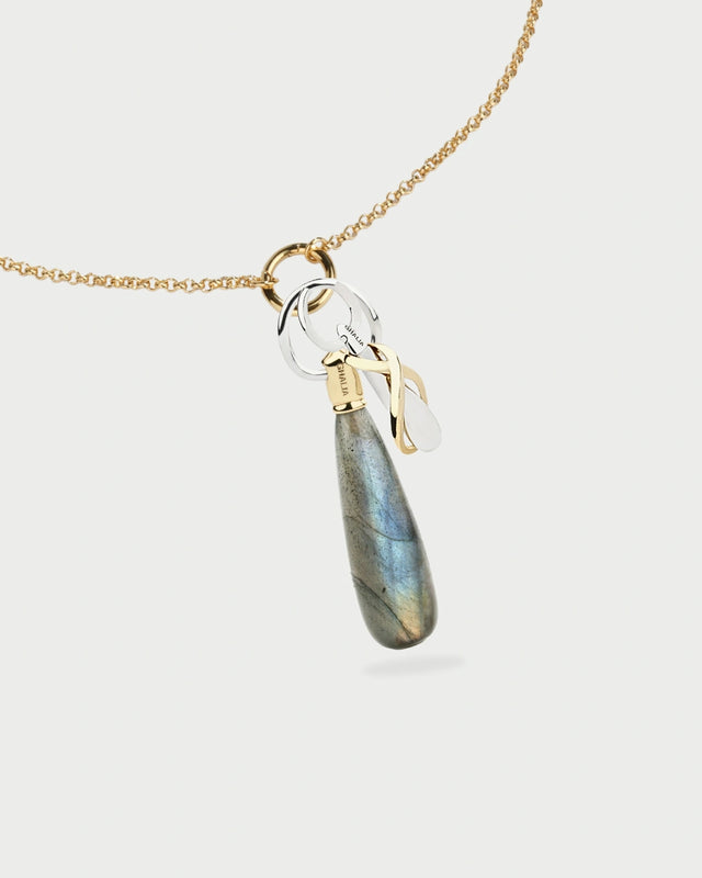 MOON CHARMS LABRADORITE PENDANT