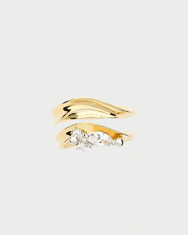 DOUBLE MOON TWIST RING