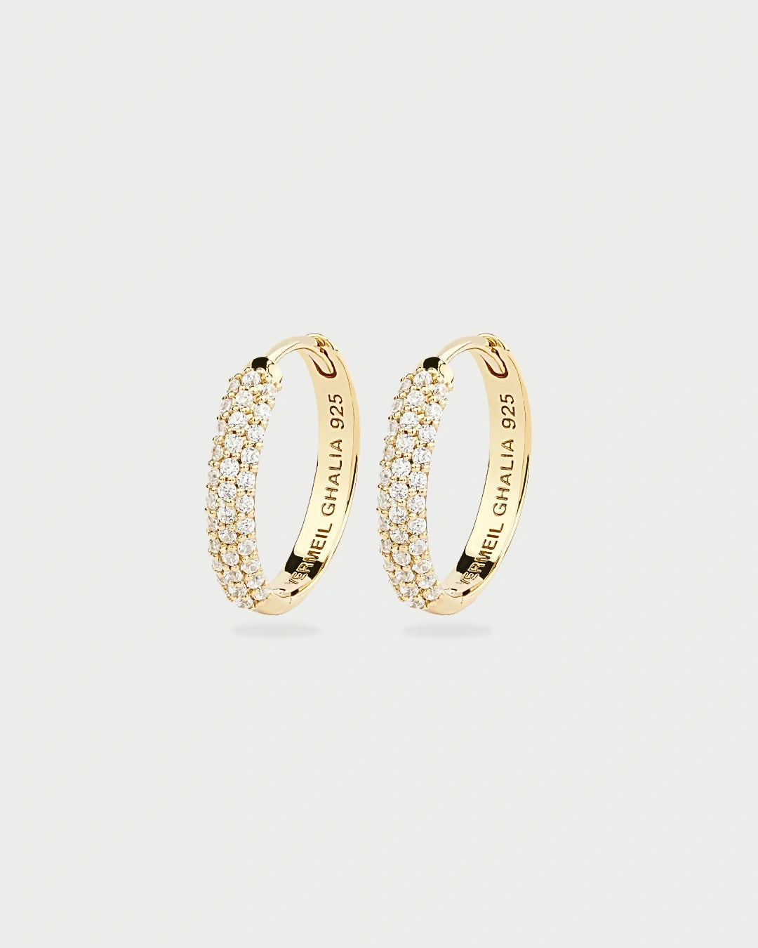 GOLD PAVE EAR HOOPS