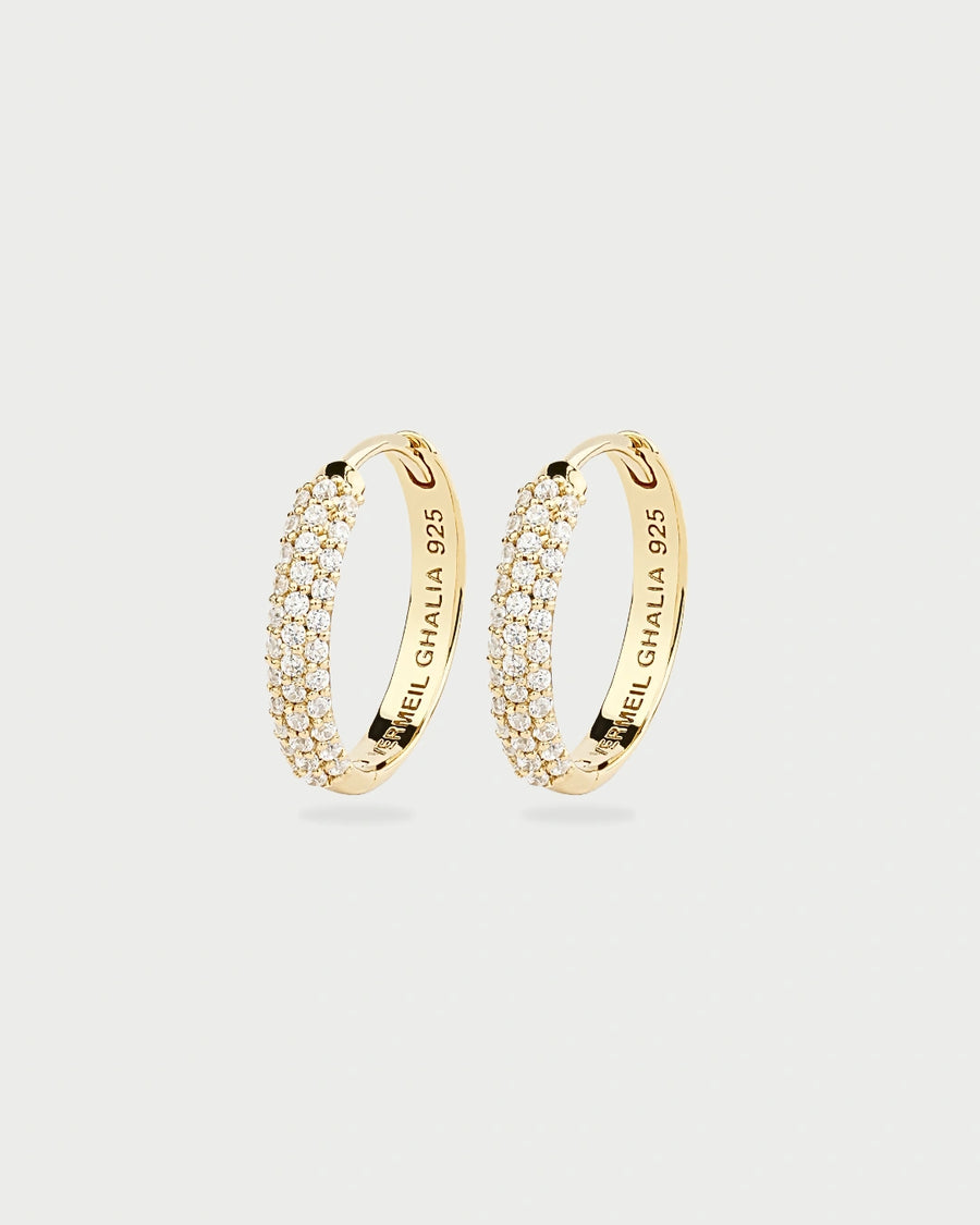 GOLD PAVE EAR HOOPS