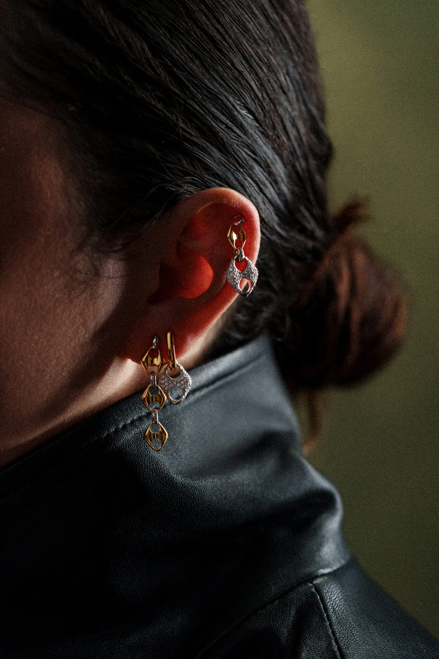 DOUBLE PAVE INFINITY LOOP EARRING