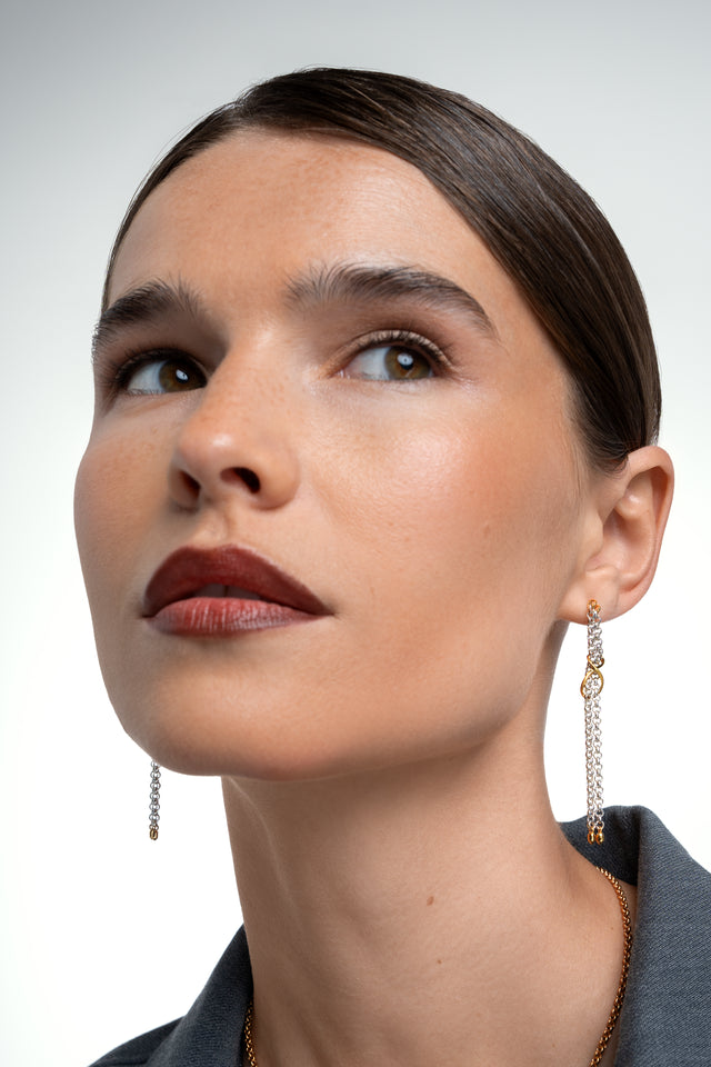 LONG LUNAR ROLO CHAIN EARRINGS