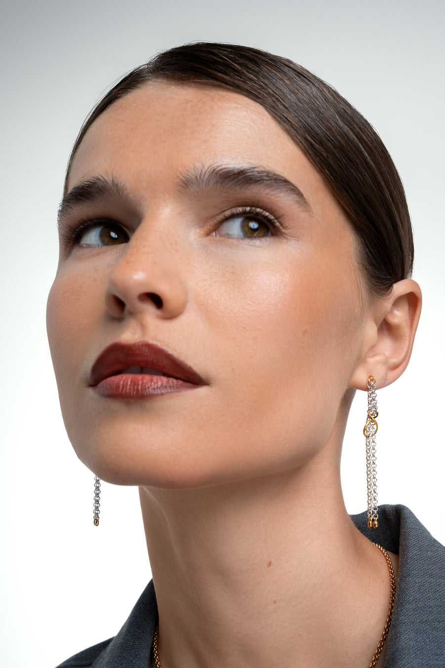 LONG LUNAR ROLO CHAIN EARRINGS
