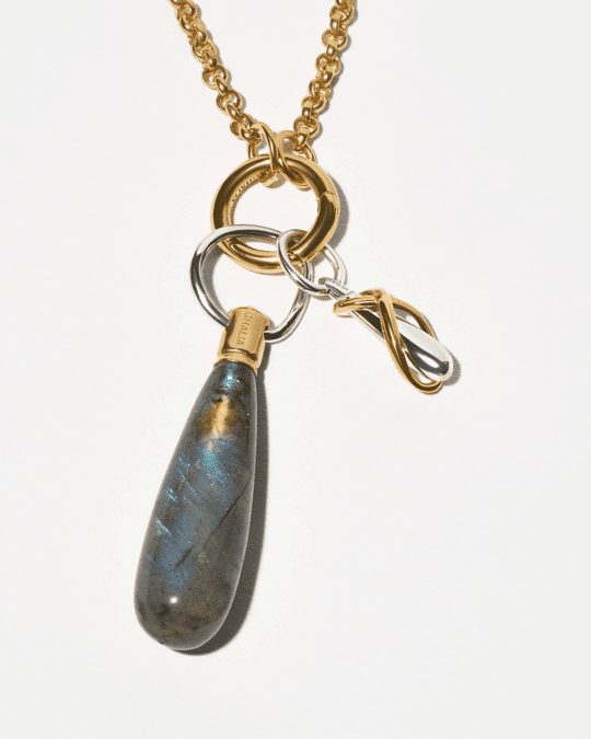MOON CHARMS LABRADORITE PENDANT
