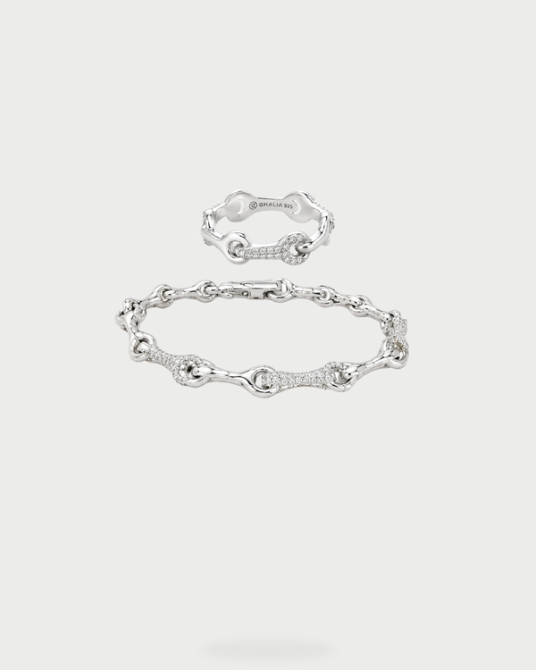 KNOT Bridge Ring + Bracelet Duo (Silver)