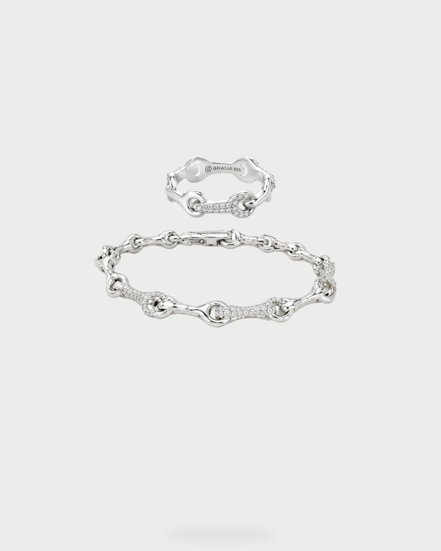 خاتم + سوار KNOT Bridge (فضي)