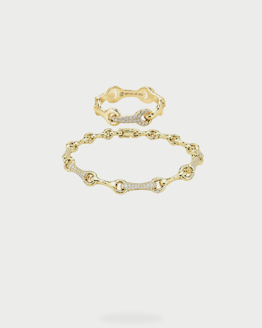 KNOT Bridge Ring + Bracelet Duo (Gold)