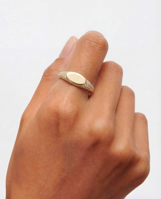 PAVE INITIAL RING GOLD