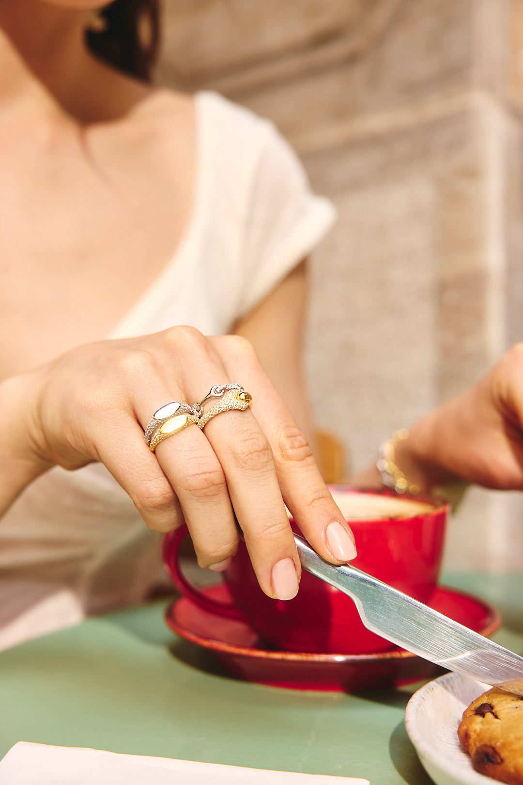 PAVE INITIAL RING SILVER